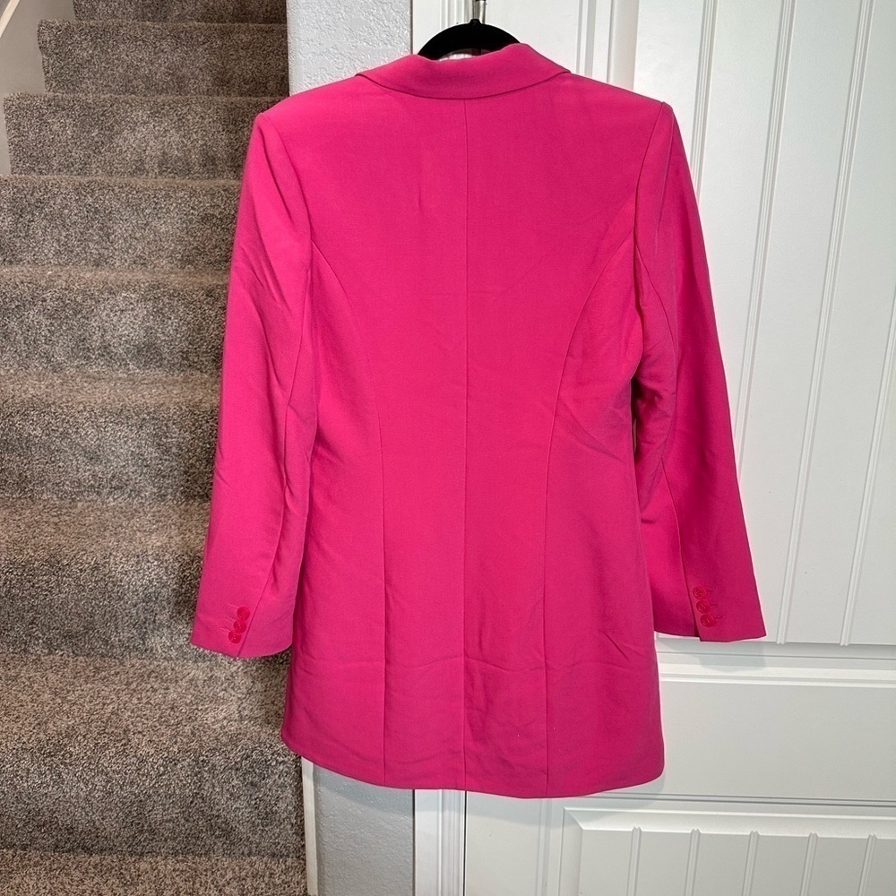 NA-KD PINK STATEMENT LONG BLAZER CRYSTAL DETAILS - Picture 16 of 16
